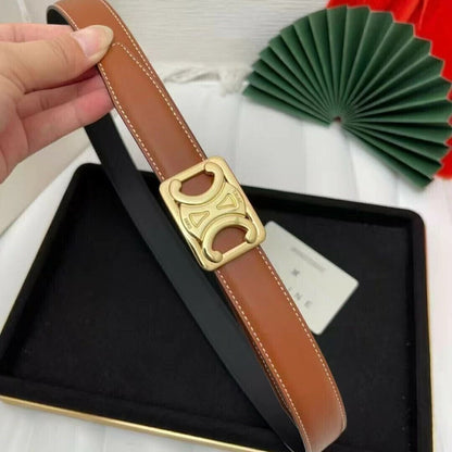 Celine Reversible Frame Belt Caramel