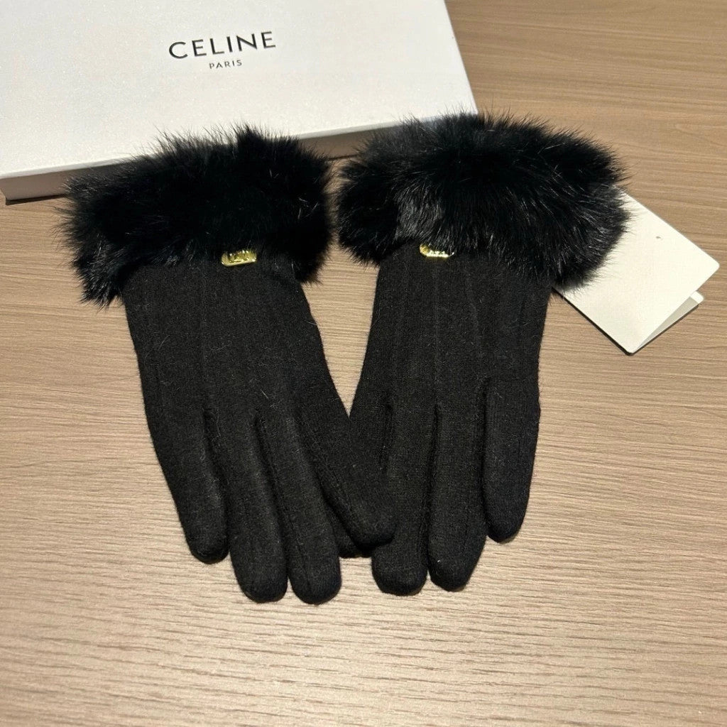 Celine Plume Gloves One Size