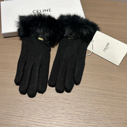 Celine Plume Gloves One Size