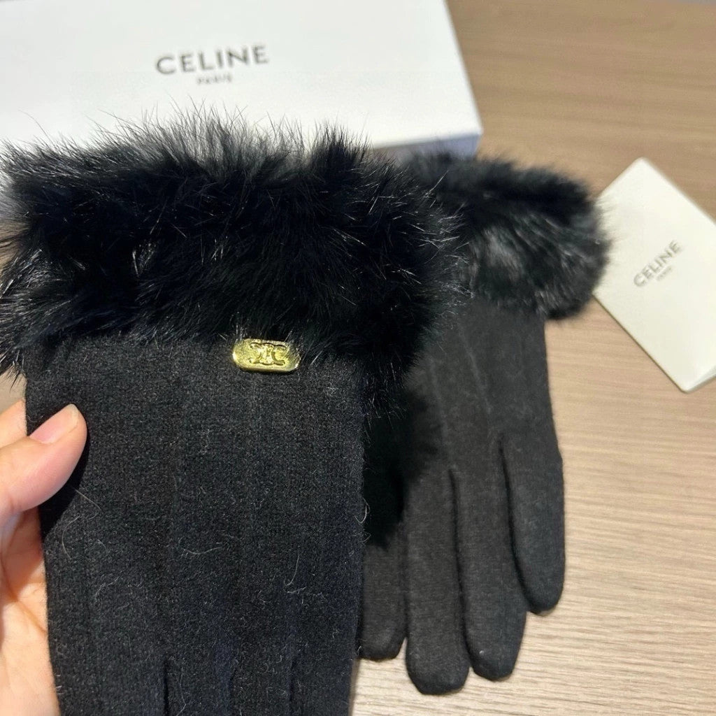 Celine Plume Gloves One Size