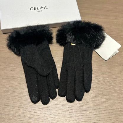 Celine Plume Gloves One Size