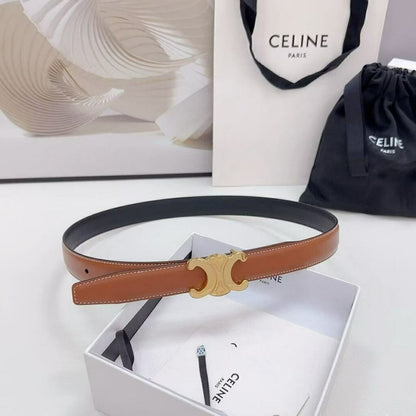 Celine Triomphe Belt Reversible Caramel
