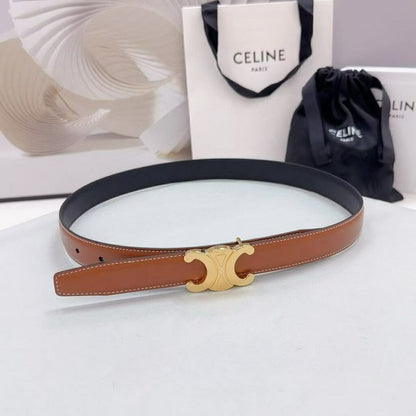 Celine Triomphe Belt Reversible Caramel