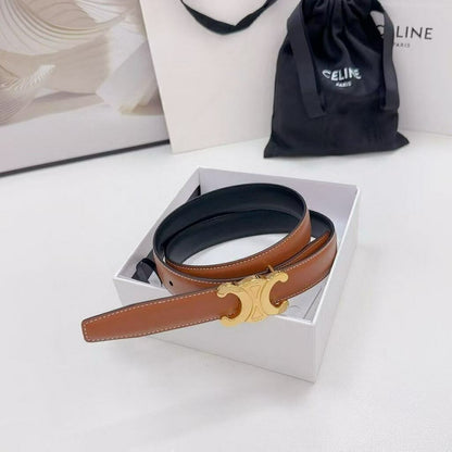 Celine Triomphe Belt Reversible Caramel