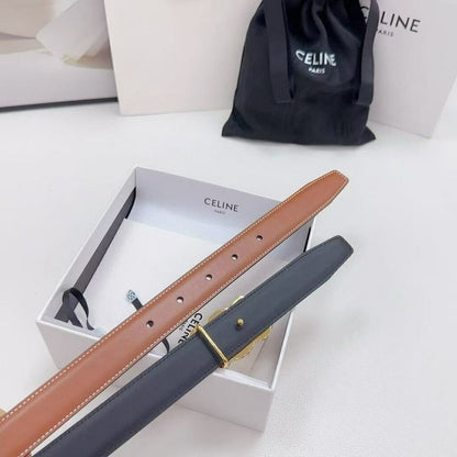 Celine Triomphe Belt Reversible Caramel