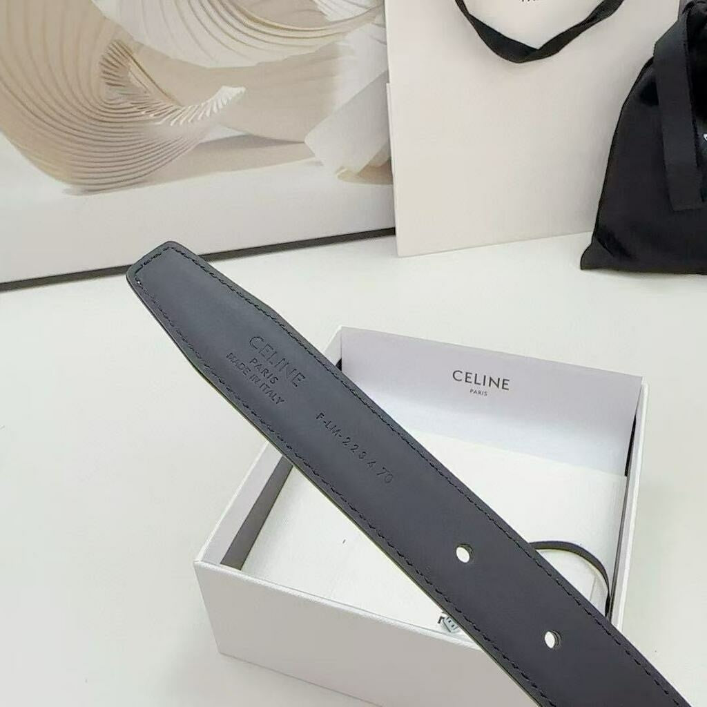 Celine Triomphe Belt Reversible Caramel