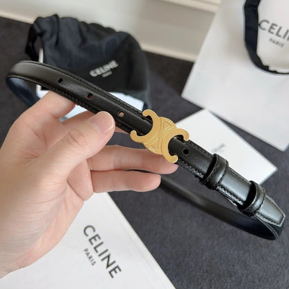 Celine Triomphe Belt Black 0.6" (1.5 cm)