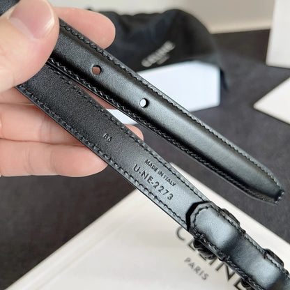Celine Triomphe Belt Black 0.6" (1.5 cm)