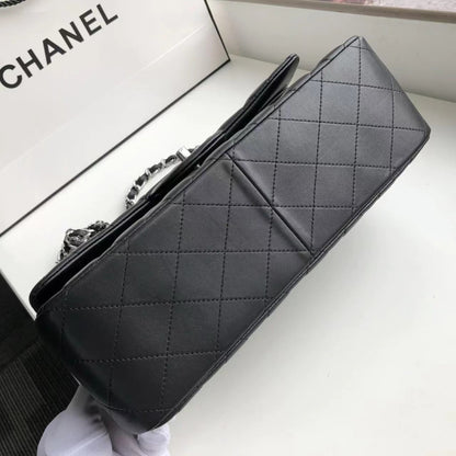 Chanel 2.55 Classic Flap Lambskin Silver Chain Strap 10" (25.5 cm)