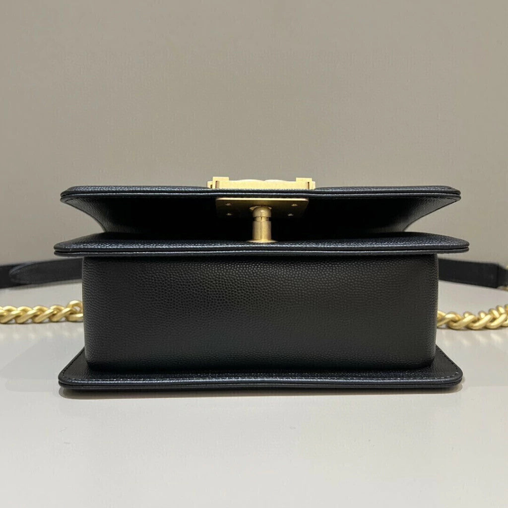 Chanel Boy Caviar Gold-Tone Hardware 7.9" (20 cm)