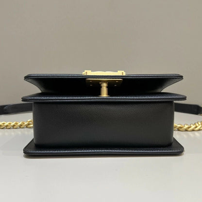 Chanel Boy Caviar Gold-Tone Hardware 7.9" (20 cm)