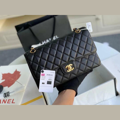 Chanel Classic Double Flap Medium Caviar Black 10" (25.5 cm)