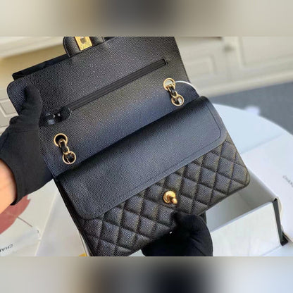 Chanel Classic Double Flap Medium Caviar Black 10" (25.5 cm)