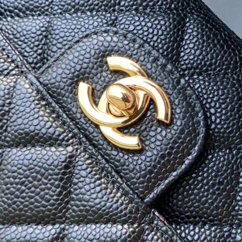 Chanel Classic Double Flap Medium Caviar Black 10" (25.5 cm)