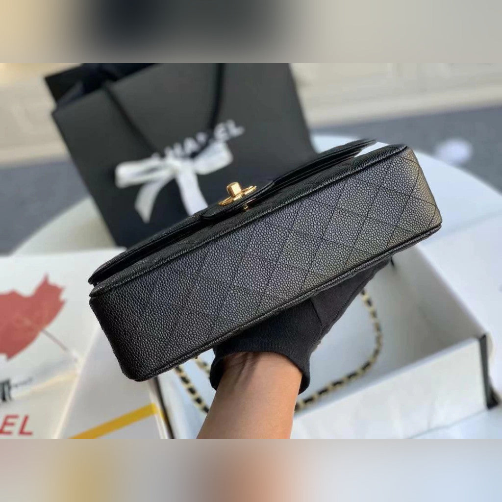Chanel Classic Double Flap Medium Caviar Black 10" (25.5 cm)