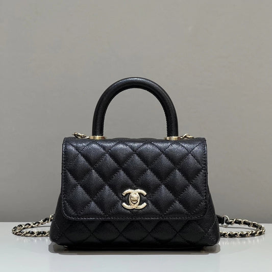 Chanel Coco Handle Caviar Black 9.4" (24 cm)
