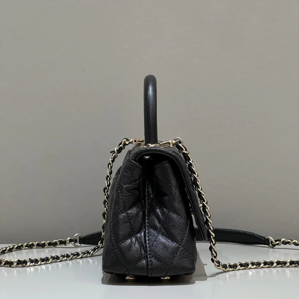 Chanel Coco Handle Caviar Black 9.4" (24 cm)