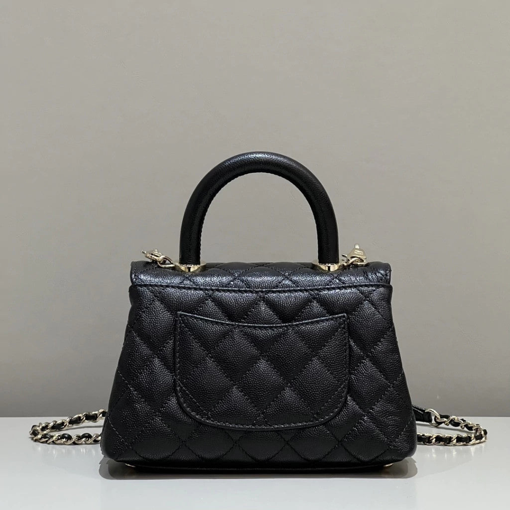 Chanel Coco Handle Caviar Black 9.4" (24 cm)