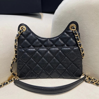 Chanel Hobo Bag Caviar Black 9.1" (23 cm)