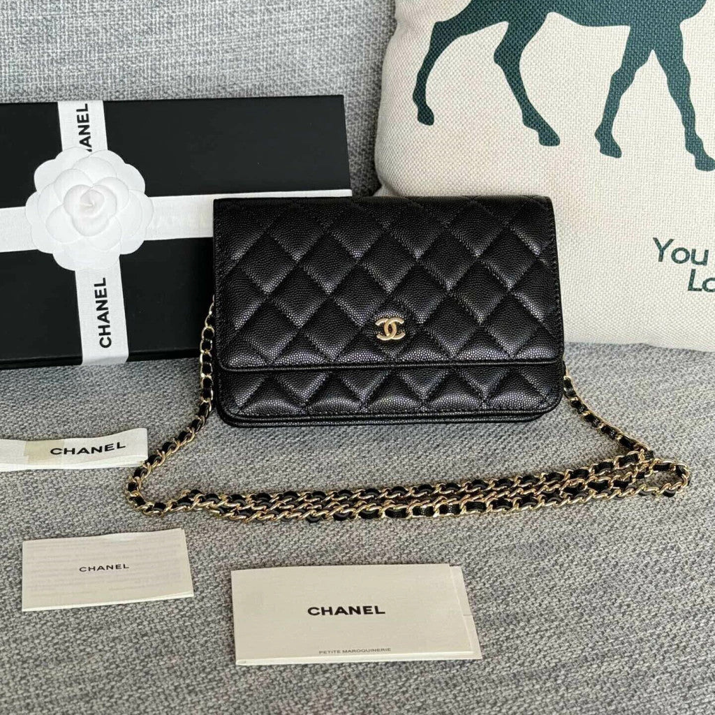 Chanel WOC Caviar Gold-Tone Chain Strap 7.5" (19 cm)