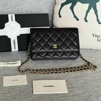Chanel WOC Caviar Gold-Tone Chain Strap 7.5" (19 cm)