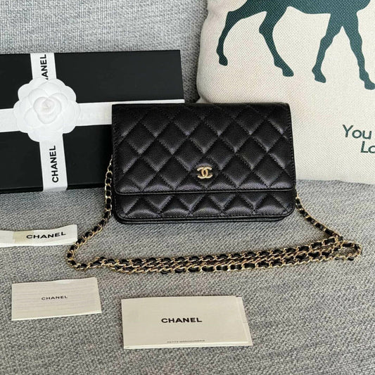 Chanel WOC Caviar Gold-Tone Chain Strap 7.5" (19 cm)