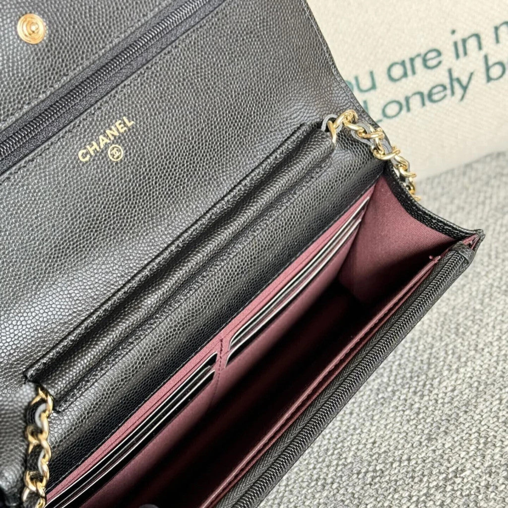 Chanel WOC Caviar Gold-Tone Chain Strap 7.5" (19 cm)