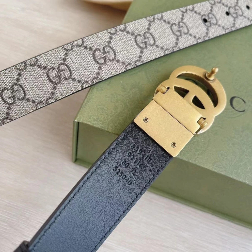 Gucci Double G Reversible Belt Monogram