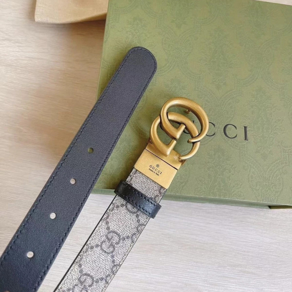 Gucci Double G Reversible Belt Monogram
