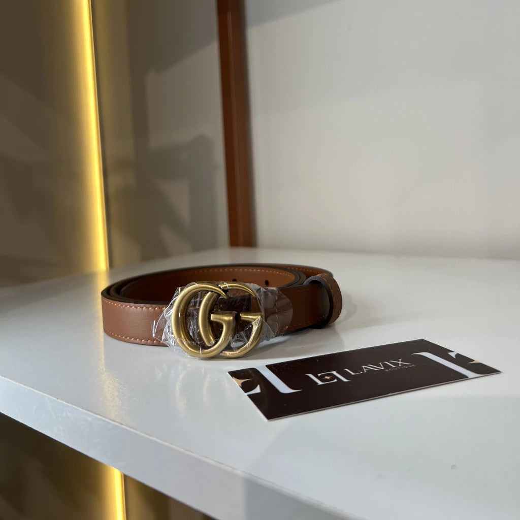 Gucci Double G Belt Brown