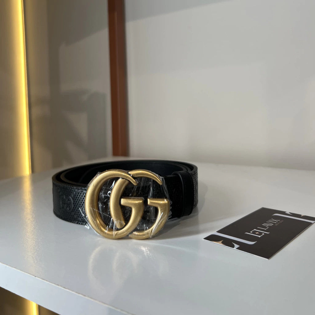 Gucci Double G Monogram Belt Black