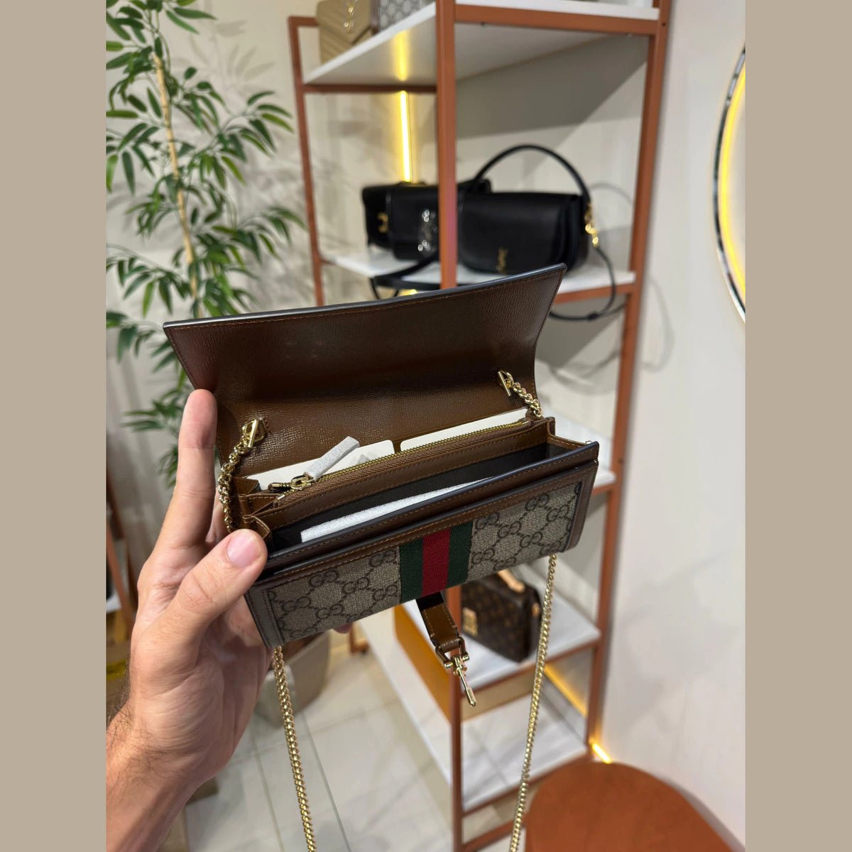 Gucci Jackie 1961 Wallet on Chain GG Supreme 7.5" (19 cm)