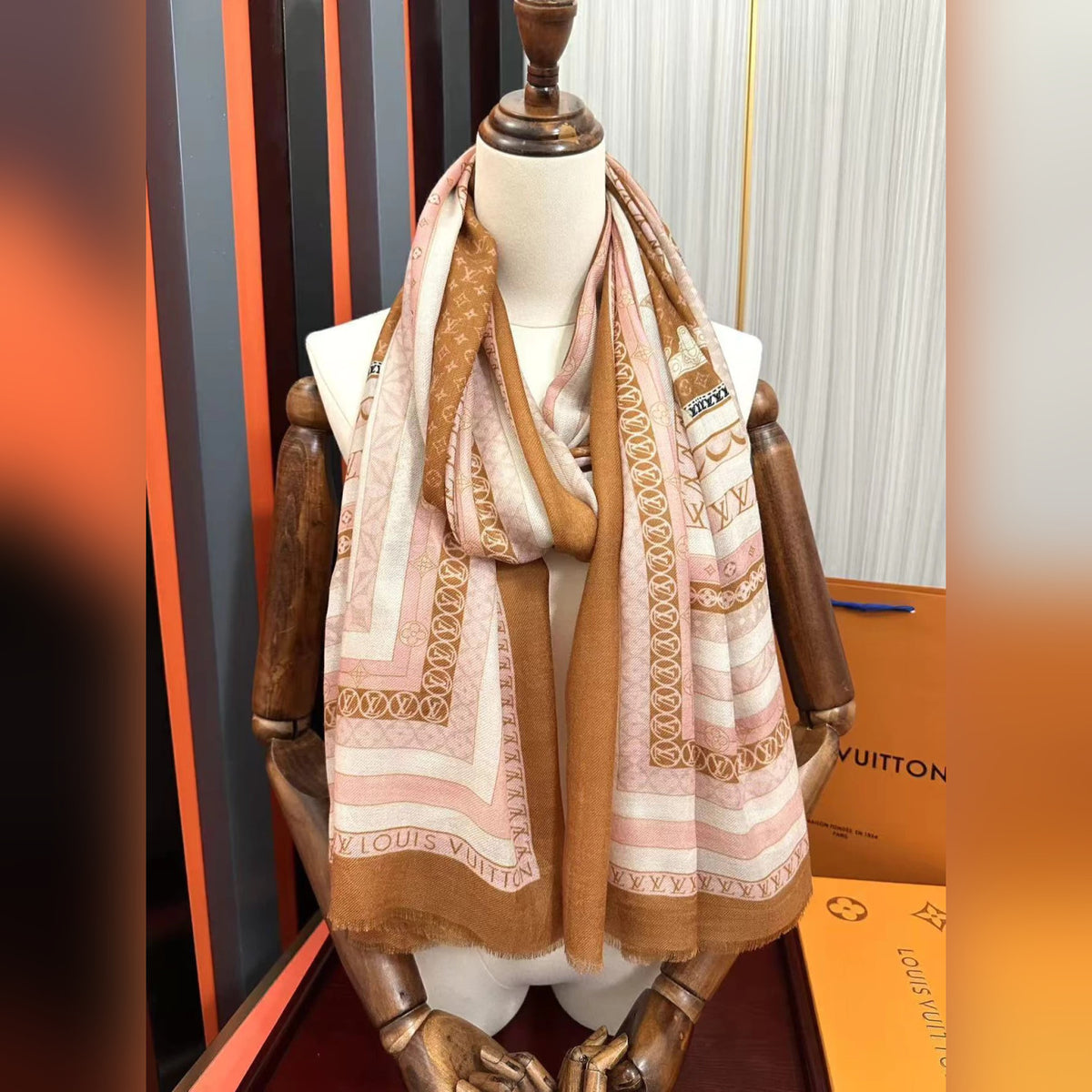 Louis Vuitton Monogram Scarf Brown