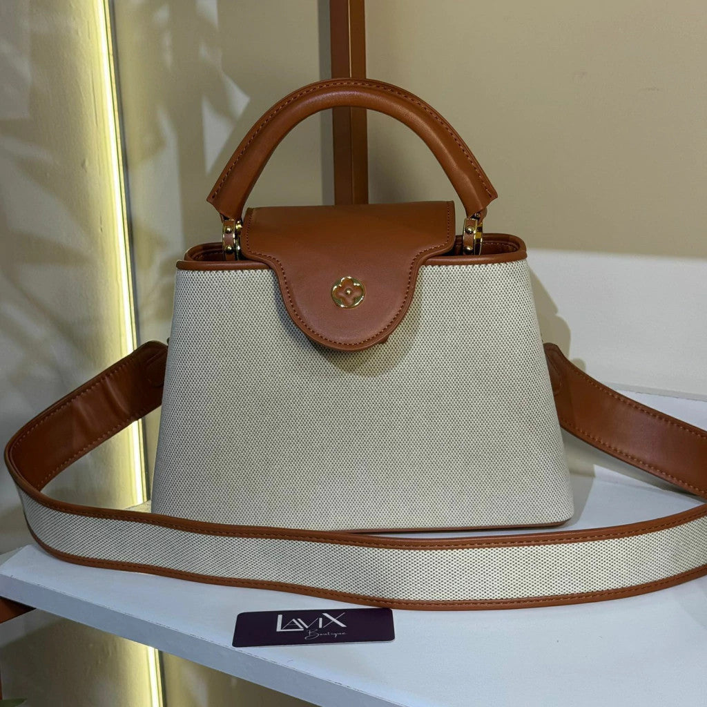 Louis Vuitton Capucines MM Canvas Natural 12.4" (31.5 cm)