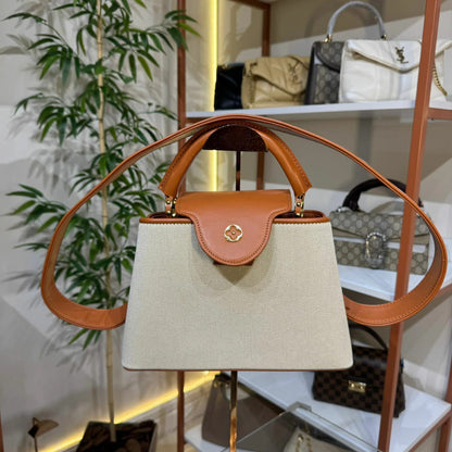 Louis Vuitton Capucines MM Canvas Natural 12.4" (31.5 cm)
