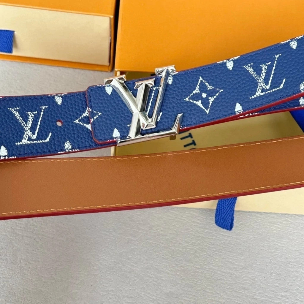 Louis Vuitton LV Initiales Taurillon Puppets Belt Chalk 40 mm