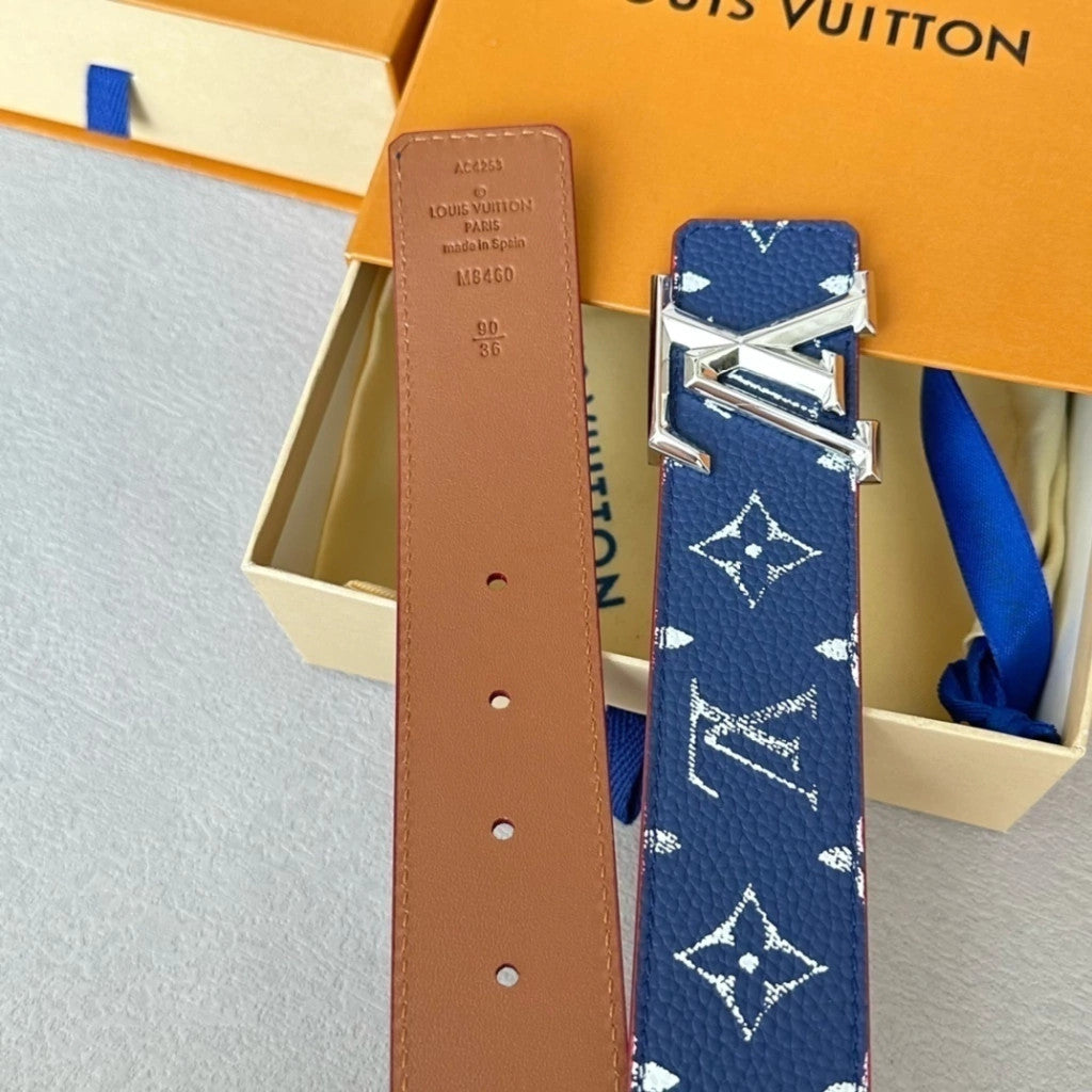 Louis Vuitton LV Initiales Taurillon Puppets Belt Chalk 40 mm