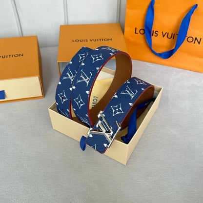 Louis Vuitton LV Initiales Taurillon Puppets Belt Chalk 40 mm