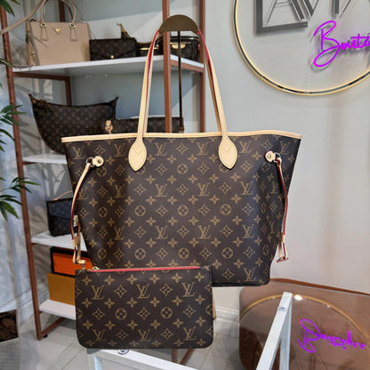 Louis Vuitton Neverfull MM Monogram with Red Lining 12.2" (31 cm)