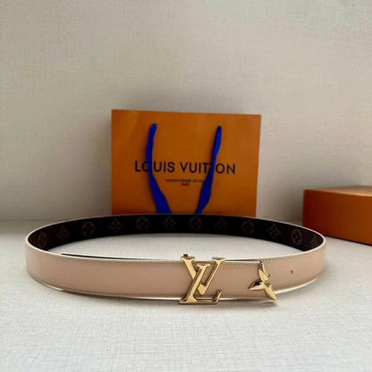 Louis Vuitton Pretty Reversible Belt Nude 30 mm