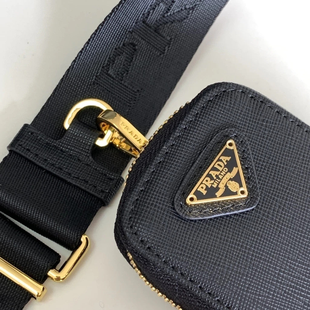 Prada Re-Edition 2005 Saffiano Black with Gold 9.1" (23 cm)