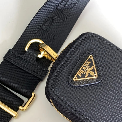 Prada Re-Edition 2005 Saffiano Black with Gold 9.1" (23 cm)
