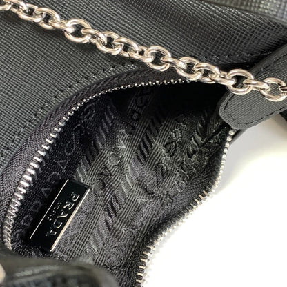 Prada Re-Edition 2005 Saffiano Black with Silver 9.1" (23 cm)