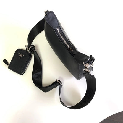 Prada Re-Edition 2005 Saffiano Black with Silver 9.1" (23 cm)