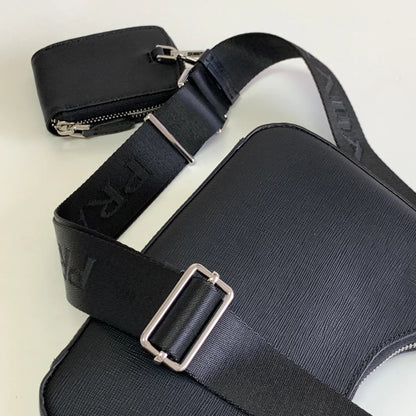 Prada Re-Edition 2005 Saffiano Black with Silver 9.1" (23 cm)