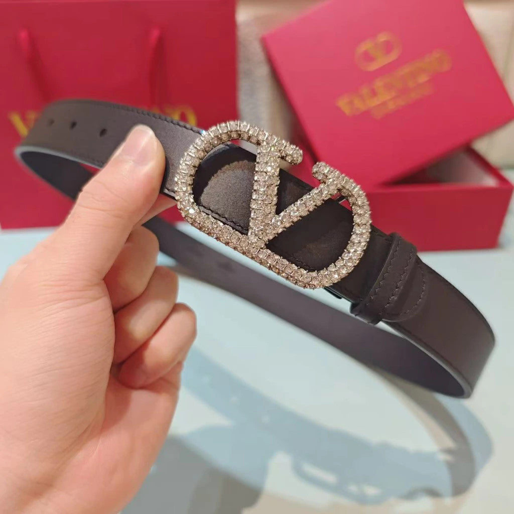 Valentino VLogo Crystal Belt