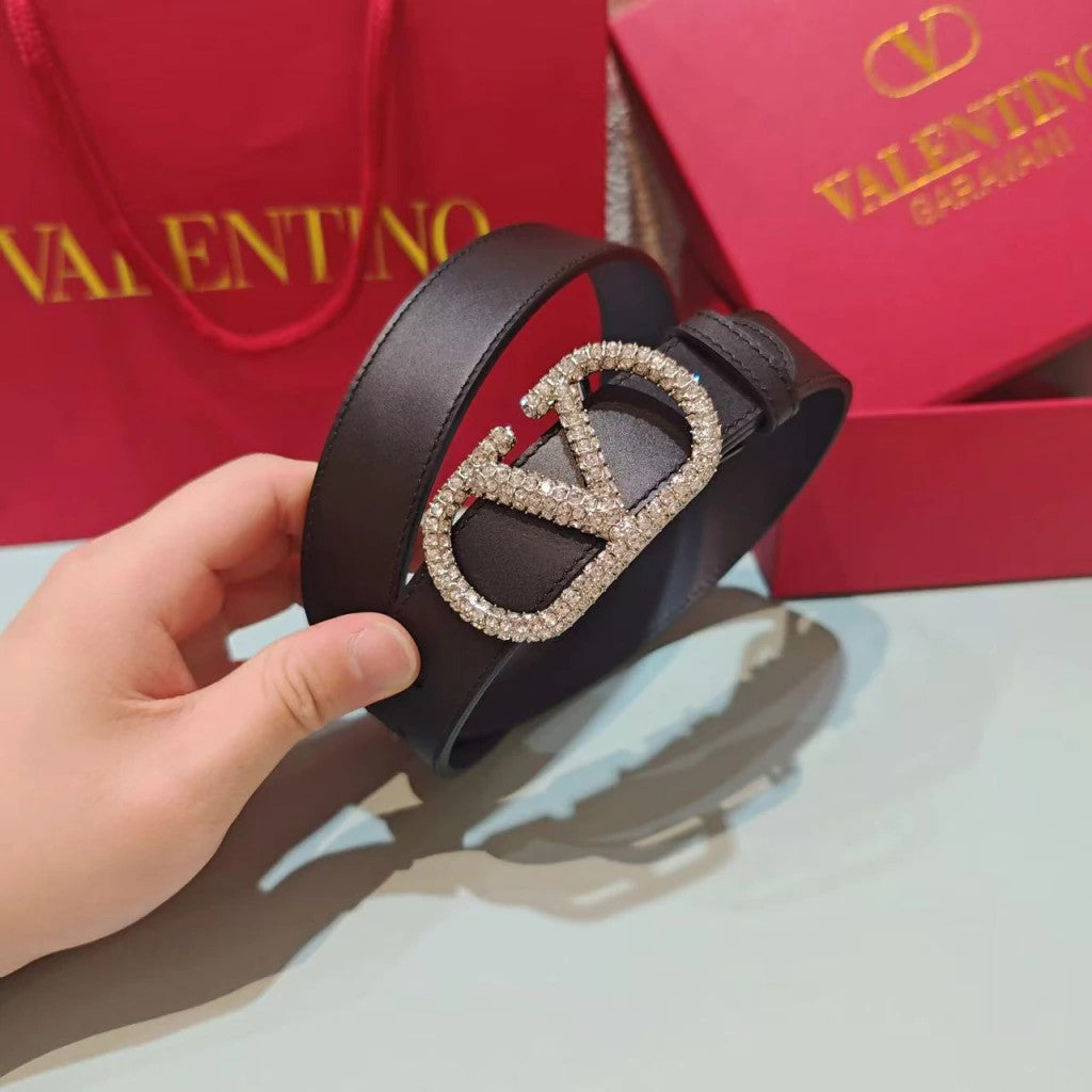 Valentino VLogo Crystal Belt