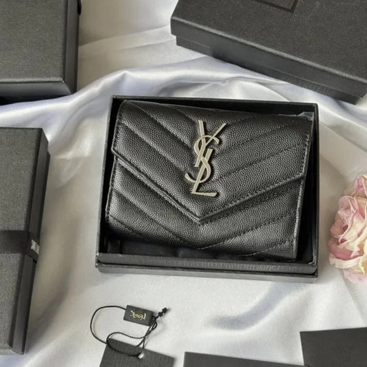 YSL Chevron Épicé Wallet Black