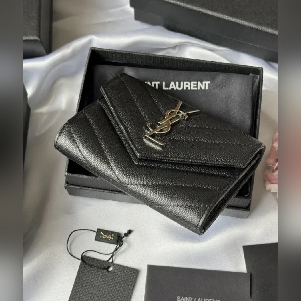 YSL Chevron Épicé Wallet Black