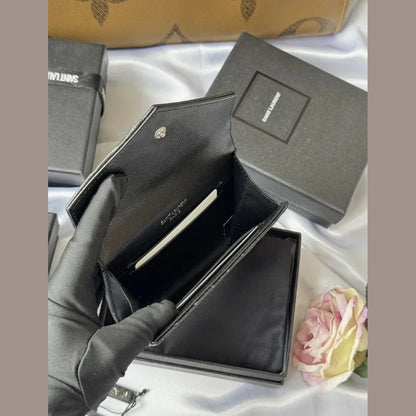 YSL Chevron Épicé Wallet Black